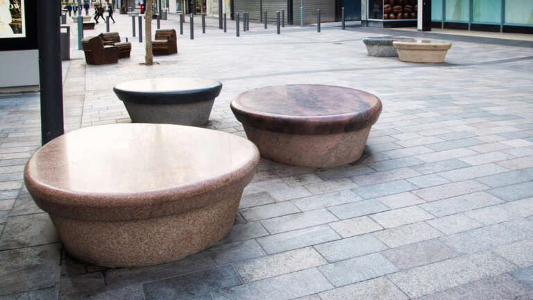 Unique Natural Stone Benches By CED Stone Group For Retail Sunderland High Street