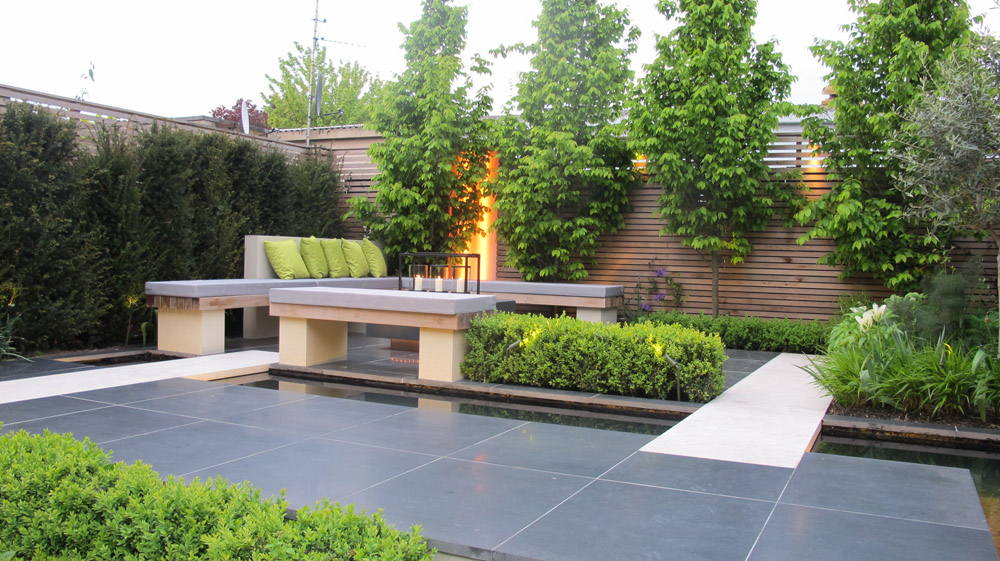 Black Basalt Paving in a private garden by Charlotte Rowe | CED Ltd for