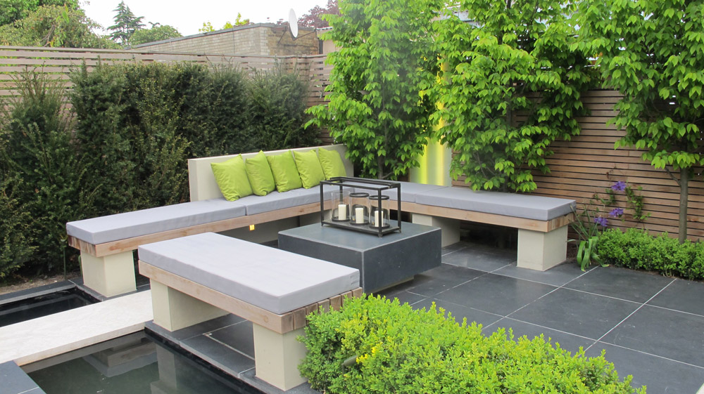 Black Basalt Paving in a private garden by Charlotte Rowe | CED Ltd for