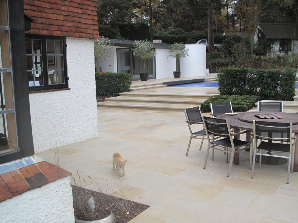 Buff Sandstone Paving in a private garden by Arun Landscapes | CED Ltd